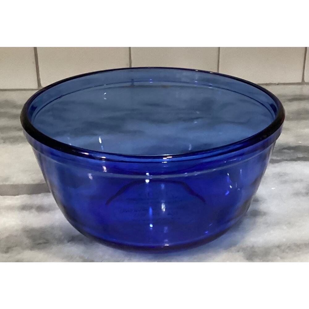 Anchor Hocking Ovenware Cobalt Blue Glass Mixing Bowl 1 QT 1056